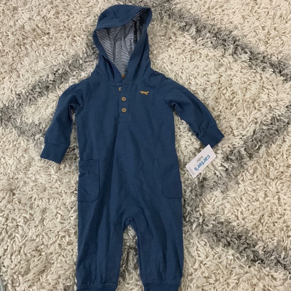 Carters Baby Boy Hooded Jumpsuit - Picture 1 of 5